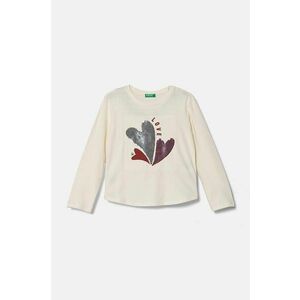 United Colors of Benetton longsleeve din bumbac pentru copii culoarea bej, 3I1XC10KC imagine