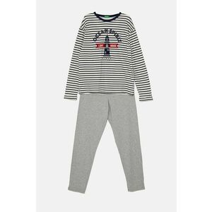 United Colors of Benetton pijamale de bumbac pentru copii culoarea gri, cu imprimeu, 3D720P07B imagine