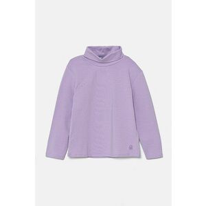 United Colors of Benetton longsleeve copii culoarea violet, cu turtleneck, 3P4ZG200D imagine