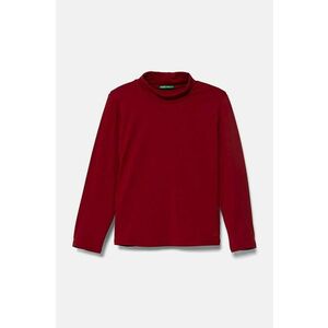 United Colors of Benetton longsleeve copii culoarea bordo, cu turtleneck, 3P4ZG200D imagine