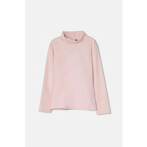 United Colors of Benetton longsleeve copii culoarea roz, cu turtleneck, 3P4ZG200D imagine