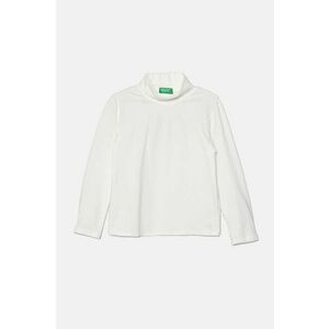 United Colors of Benetton longsleeve copii culoarea alb, cu guler, 3P4ZG200D imagine