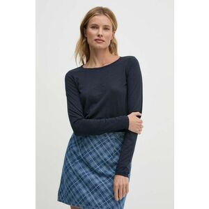 Sisley longsleeve femei, culoarea albastru marin imagine