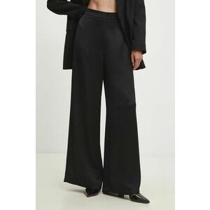 Answear Lab pantaloni femei, culoarea negru, lat, high waist imagine