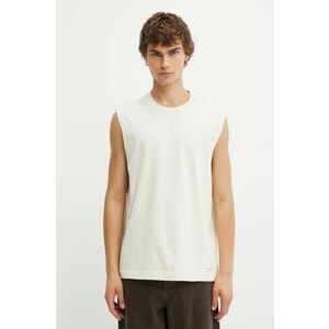 Abercrombie & Fitch tricou din bumbac barbati, culoarea bej imagine