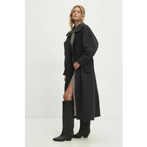 Answear Lab trenci femei, culoarea negru, de tranzitie, oversize imagine