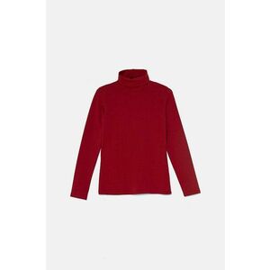 United Colors of Benetton longsleeve copii culoarea bordo, cu guler, 3P4ZC202N imagine