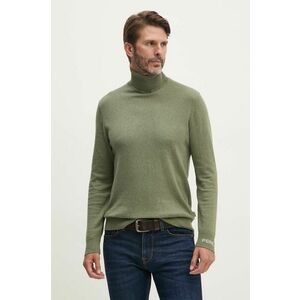 Pepe Jeans pulover din amestec de lana NEW ANDRE TURTLE NECK barbati, culoarea verde, light, cu guler, PM702470 imagine