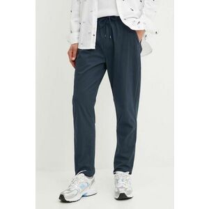 Tommy Jeans pantaloni barbati, culoarea albastru marin, neted, DM0DM19487 imagine