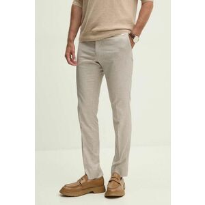 Hackett London pantaloni barbati, culoarea bej, mulata, HM212626R imagine