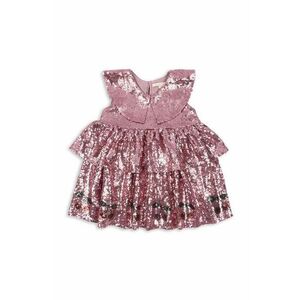 Konges Sløjd rochie fete STARLA SEQUIN DRESS culoarea roz, mini, evazati, KS101689 imagine