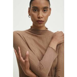 Answear Lab longsleeve culoarea maro, cu turtleneck imagine