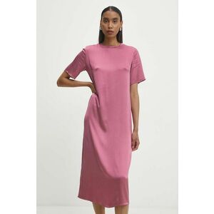 Answear Lab rochie culoarea roz, midi, drept imagine