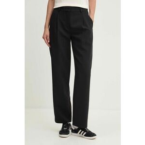 Abercrombie & Fitch pantaloni femei, culoarea negru, drept, high waist, KI156-4358 imagine