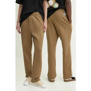 Barrow pantaloni de trening din bumbac culoarea maro, neted, F4BWUAFP140 imagine