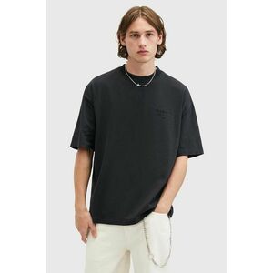 AllSaints tricou din bumbac XANDER SS CREW barbati, culoarea negru, neted, M006PB imagine