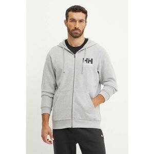 Helly Hansen hanorac de bumbac HH LOGO barbati, culoarea gri, cu glugă, cu imprimeu, 30393 imagine