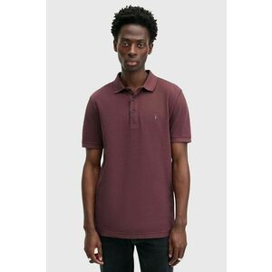 AllSaints polo de bumbac REFORM culoarea bordo, neted, M075PB imagine