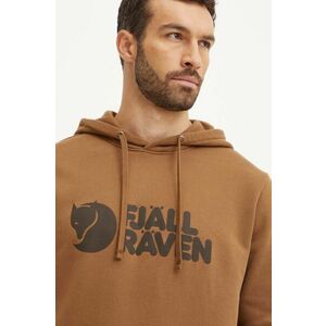 Fjallraven bluză trening Fjällräven Logo culoarea maro, cu glugă, cu imprimeu, F84144.265 imagine