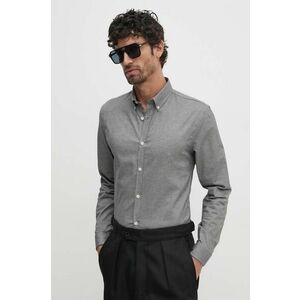 Lindbergh camasa barbati, culoarea gri, cu guler button-down, slim, 30-203174 imagine