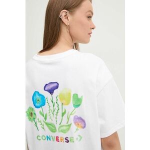 Converse tricou din bumbac femei, culoarea alb, 10026678-A02 imagine