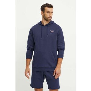 Reebok bluza barbati, culoarea albastru marin, cu glugă, cu imprimeu, 100202877 imagine