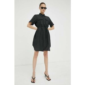 G-Star Raw rochie din amestec de in culoarea gri, mini, evazati imagine