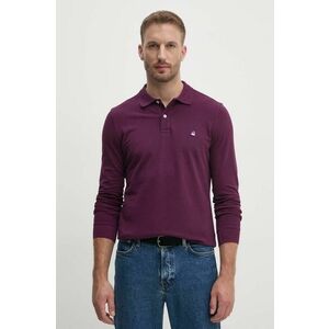 United Colors of Benetton longsleeve din bumbac culoarea violet imagine