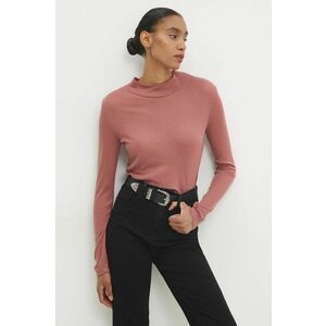 Answear Lab pulover de lana culoarea roz, light, cu turtleneck imagine