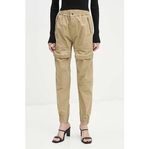 Diesel pantaloni P-RIDE femei, culoarea bej, high waist, A14539.0SKAM imagine