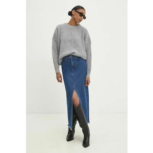 Answear Lab fusta jeans culoarea albastru marin, maxi, creion imagine