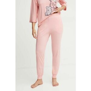 United Colors of Benetton pantaloni pijama bumbac culoarea roz, bumbac, 30963F03K imagine