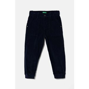 United Colors of Benetton pantaloni din catifea pentru copii culoarea albastru marin, neted, 4AD5GE021 imagine