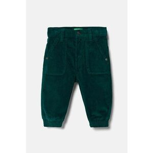 United Colors of Benetton pantaloni din catifea pentru copii culoarea verde, neted, 4AD5GE021 imagine