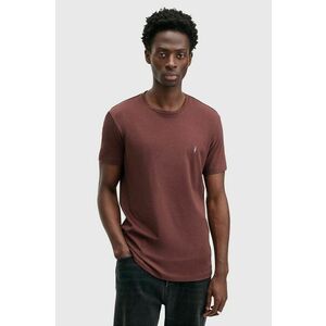 AllSaints tricou din bumbac TONIC barbati, culoarea bordo, neted, M028JB imagine