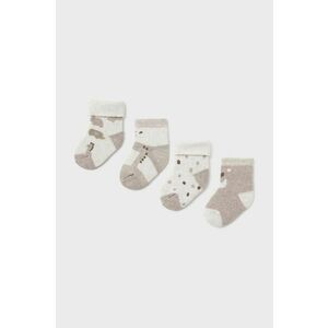 Mayoral Newborn sosete bebe 4-pack culoarea maro, 9759 imagine