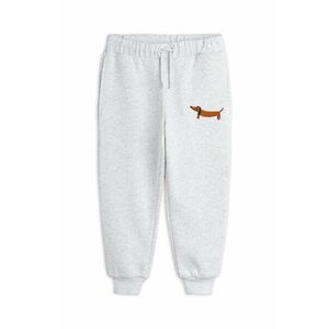 Mini Rodini pantaloni de trening din bumbac pentru copii Dog culoarea gri, cu imprimeu, 2473012394 imagine