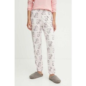 United Colors of Benetton pantaloni de pijama x GARFIELD femei, culoarea roz, 3RDY3F03L imagine