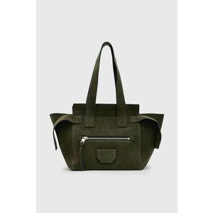 AllSaints geanta de mana din piele intoarsa PEREZ culoarea verde, W070XB imagine