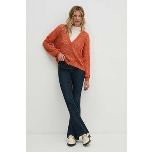 Pepe Jeans pulover HAILEY CARDIGAN femei, culoarea portocaliu, light, PL702218 imagine