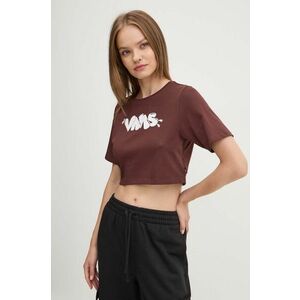 Vans tricou din bumbac femei, culoarea maro, VN000HHU7YO1 imagine