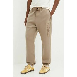 Hollister Co. pantaloni de trening culoarea bej, cu imprimeu, KI334-4113 imagine