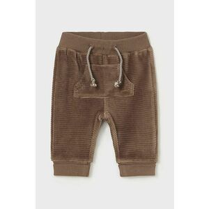 Mayoral Newborn pantaloni de trening din bumbac pentru bebeluși culoarea maro, 2525 imagine