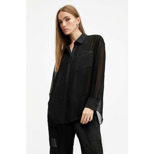 AllSaints camasa JODY femei, culoarea negru, cu guler clasic, relaxed, W027PB imagine