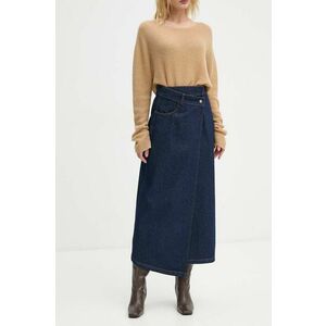 AERON fusta jeans culoarea albastru marin, maxi, evazati, PFSK223451 imagine