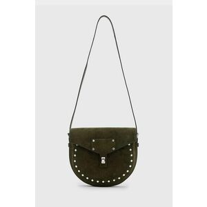 AllSaints geanta de mana din piele intoarsa MIRO SADDLE culoarea verde, W236XB imagine