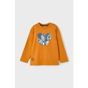 Mayoral longsleeve din bumbac pentru copii culoarea portocaliu, cu imprimeu, 4059 imagine