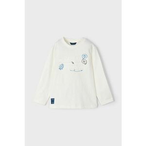 Mayoral longsleeve din bumbac pentru copii culoarea bej, cu imprimeu, 4060 imagine