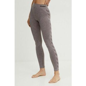 Hummel jambiere de yoga culoarea maro, cu imprimeu, 210496 imagine