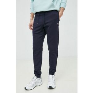 PS Paul Smith pantaloni de trening din bumbac culoarea albastru marin, neted imagine